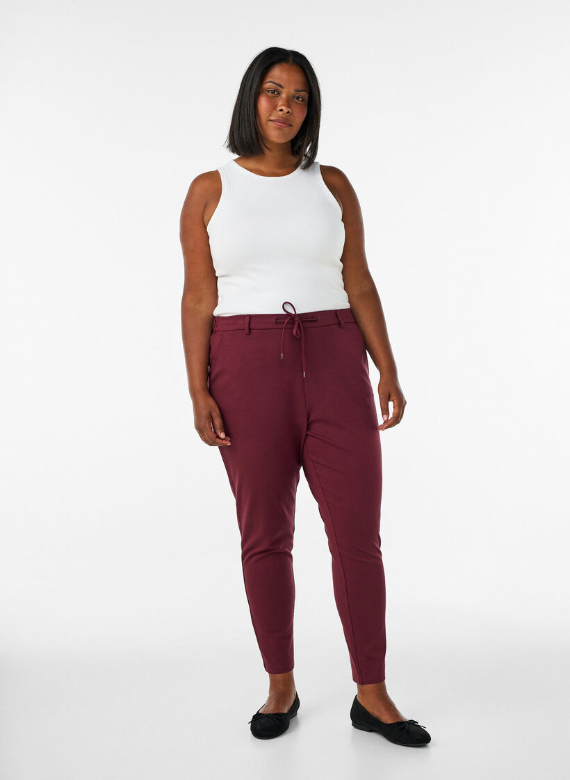 Croppade Maddison byxor, R&ouml;d, Model image number 0