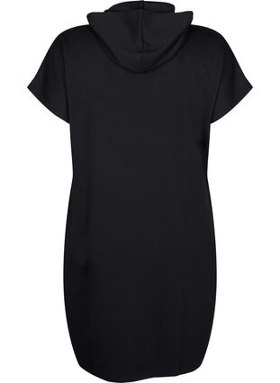 Kortärmad sweatshirtklänning i modalmix, Black, Packshot image number 1