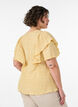 Blus med smock och volang&auml;rmar, Gul, Model image number 2
