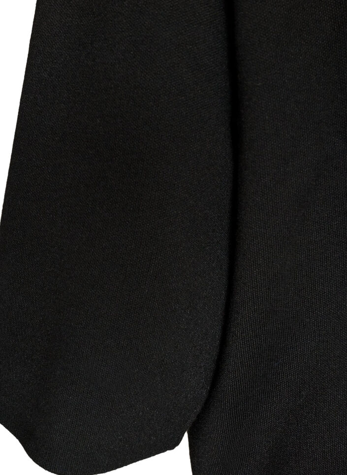 Stickad blus i viskosblandning med polokrage, Svart, Packshot image number 3