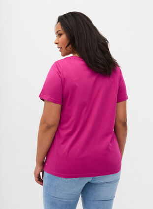 T-shirt i bomull med tryck, Festival Fuchsia WAY, Model image number 1