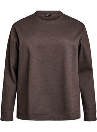 Sweatshirt med rund halsringning, Brun
