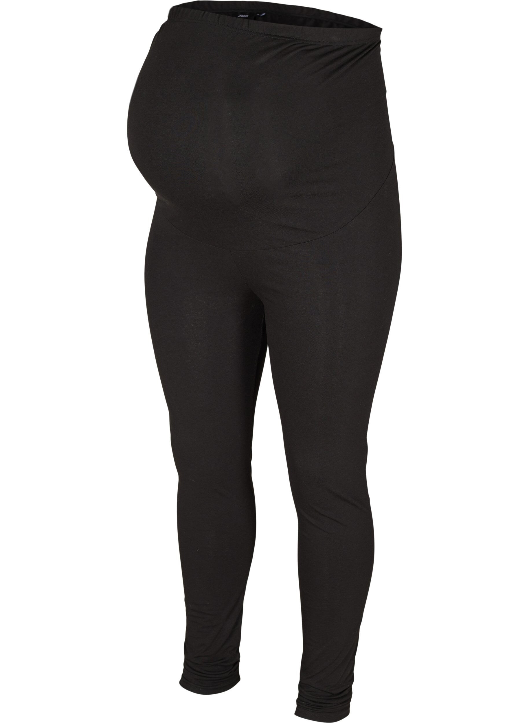 Zizzi Gravidleggings i bomull, Black, Packshot image number 0
