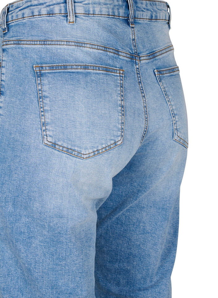  Croppade Vera jeans med destroy-detaljer 	, Blue Denim, Packshot image number 3