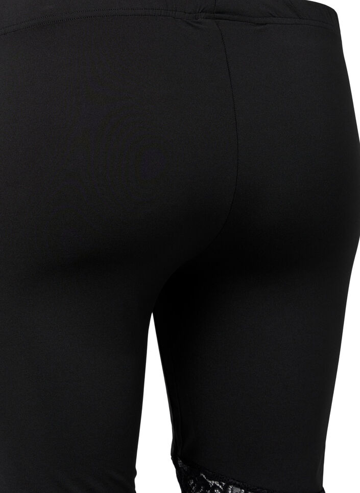 2-pack cykelshorts med spetskant, Black / Black, Packshot image number 2