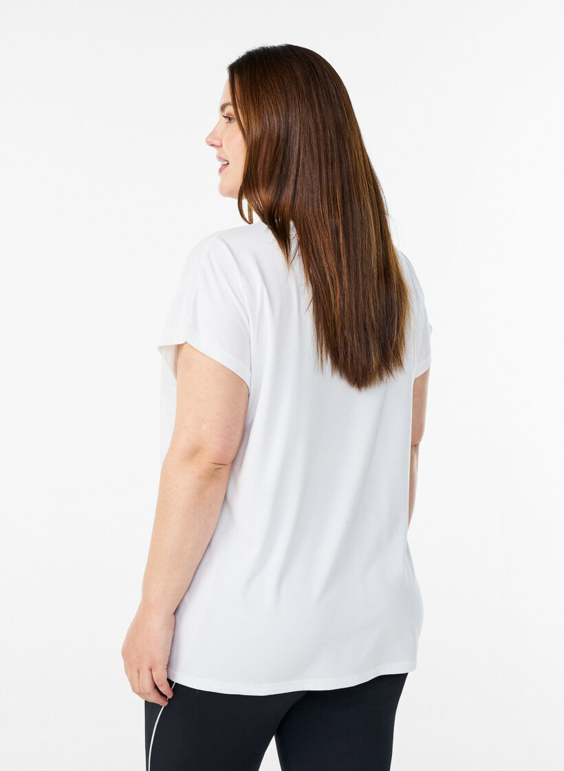 Enf&auml;rgad tr&auml;nings-T-shirt, Vit, Model image number 2