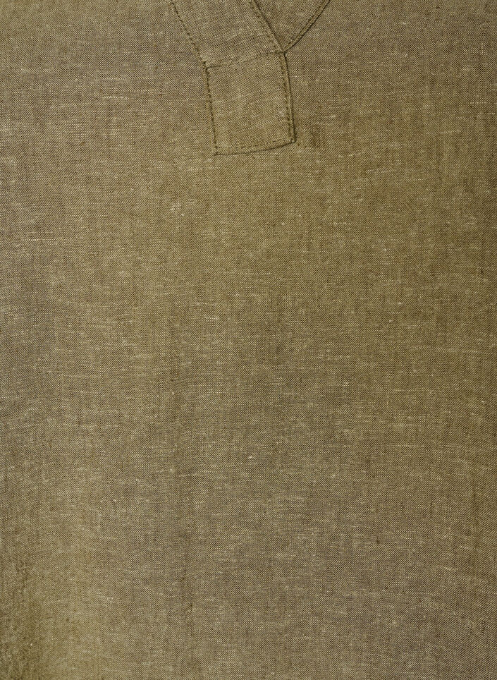 Midikl&auml;nning i linne och viskos med halvl&aring;nga &auml;rmar, Gr&ouml;n, Packshot image number 2