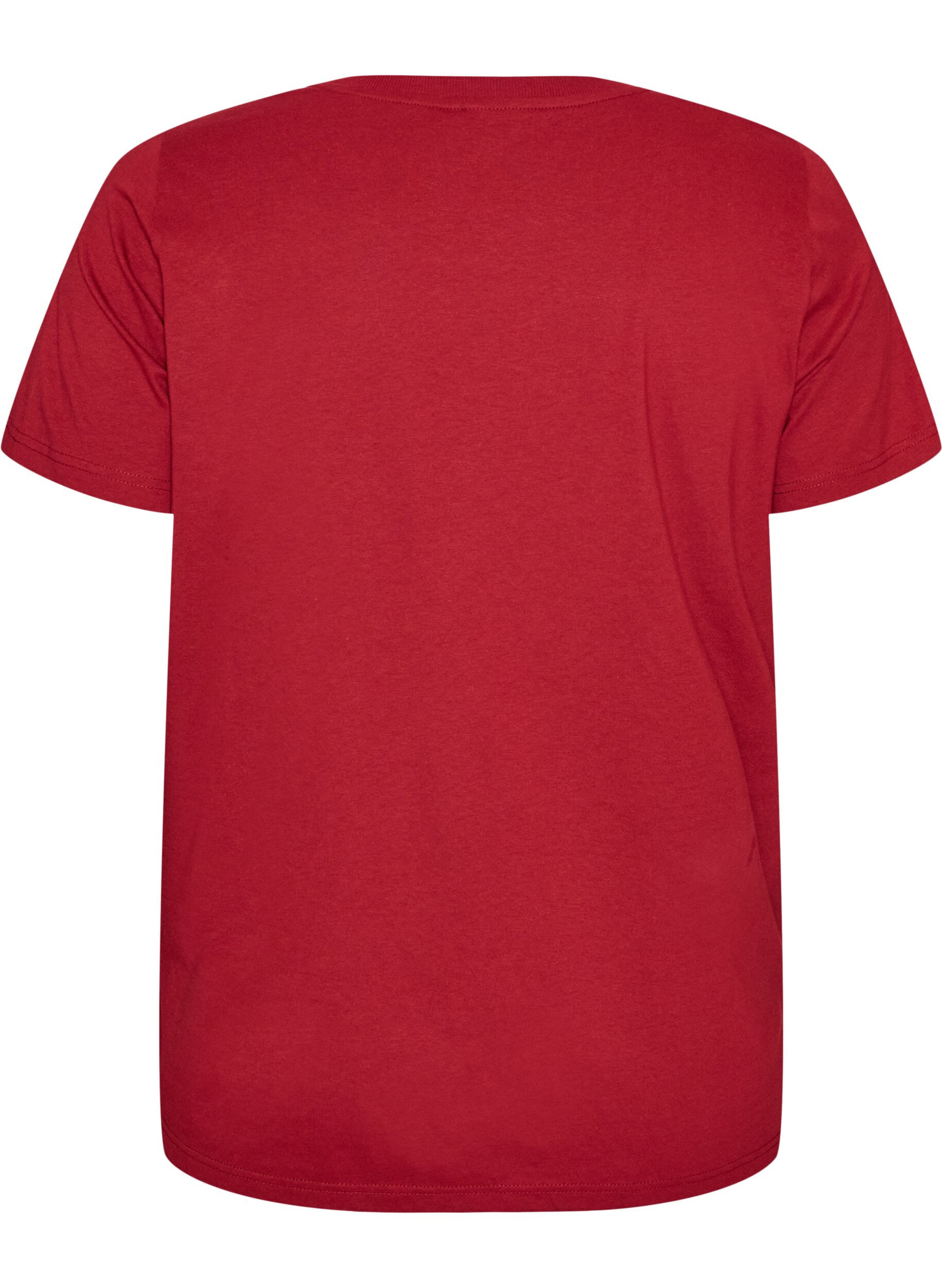 ZizziJul-t-shirt i ekologisk bomull, R&ouml;d, Packshot image number 1