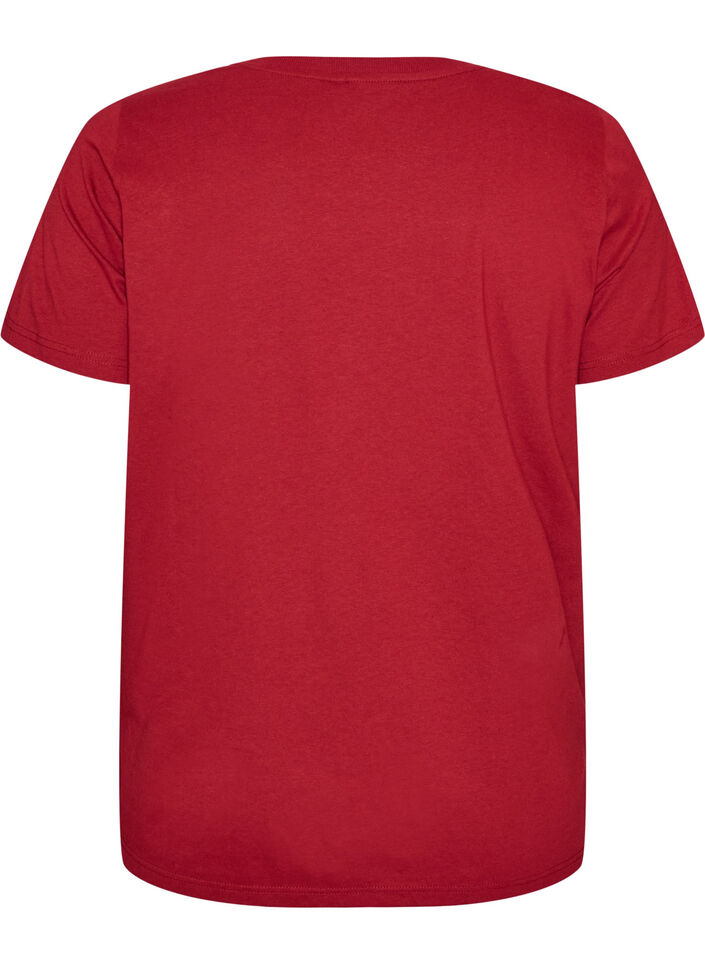 Jul-t-shirt i ekologisk bomull, R&ouml;d, Packshot image number 1
