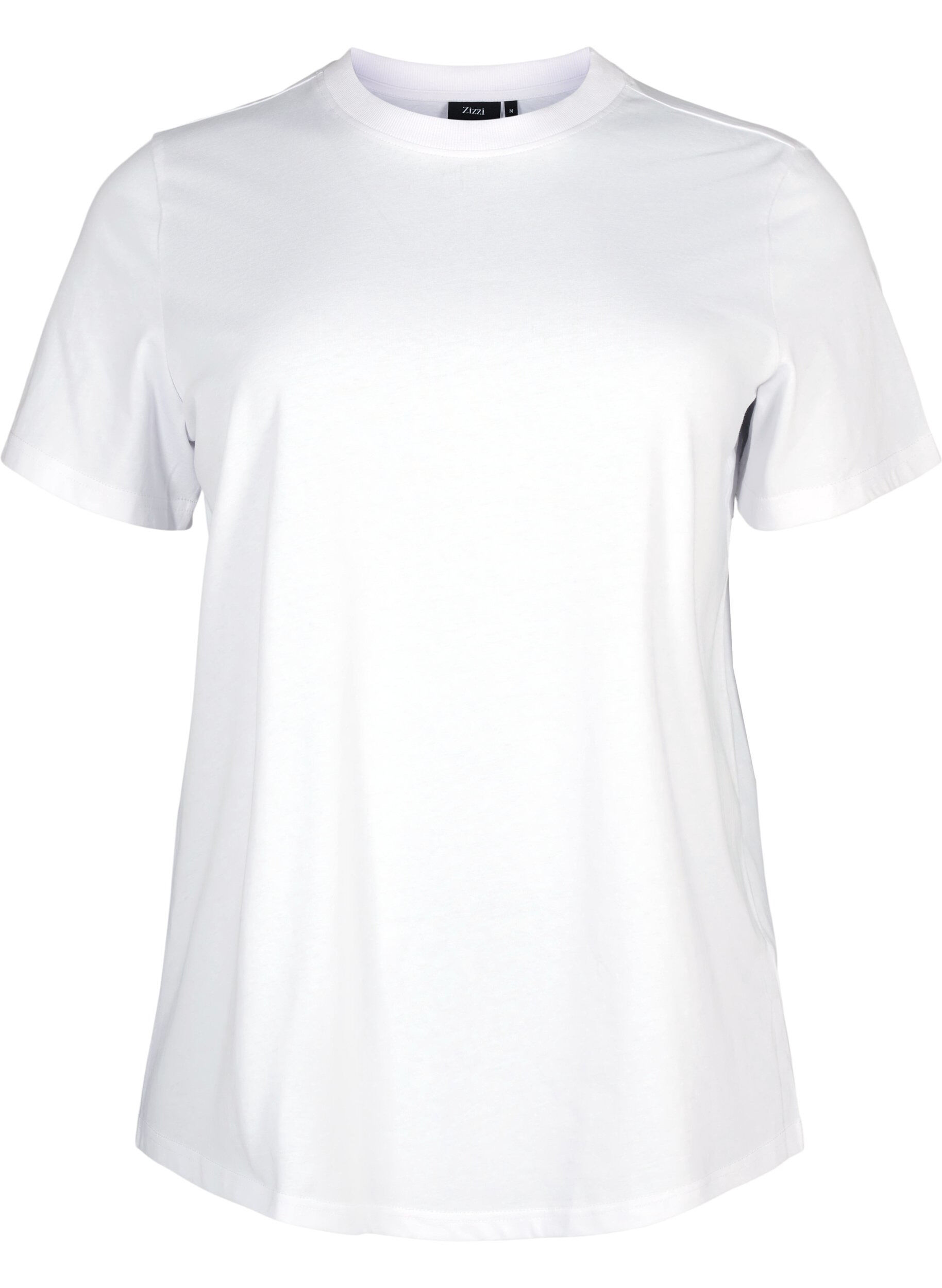 Enkel t-shirt i bomull med rund halsringning