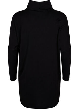 Tunika med långa ärmar och hög krage, Black, Packshot image number 1