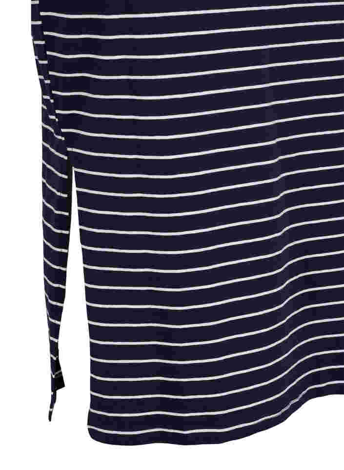 Lång bomullskjol med slits, Blue Stripe, Packshot image number 3