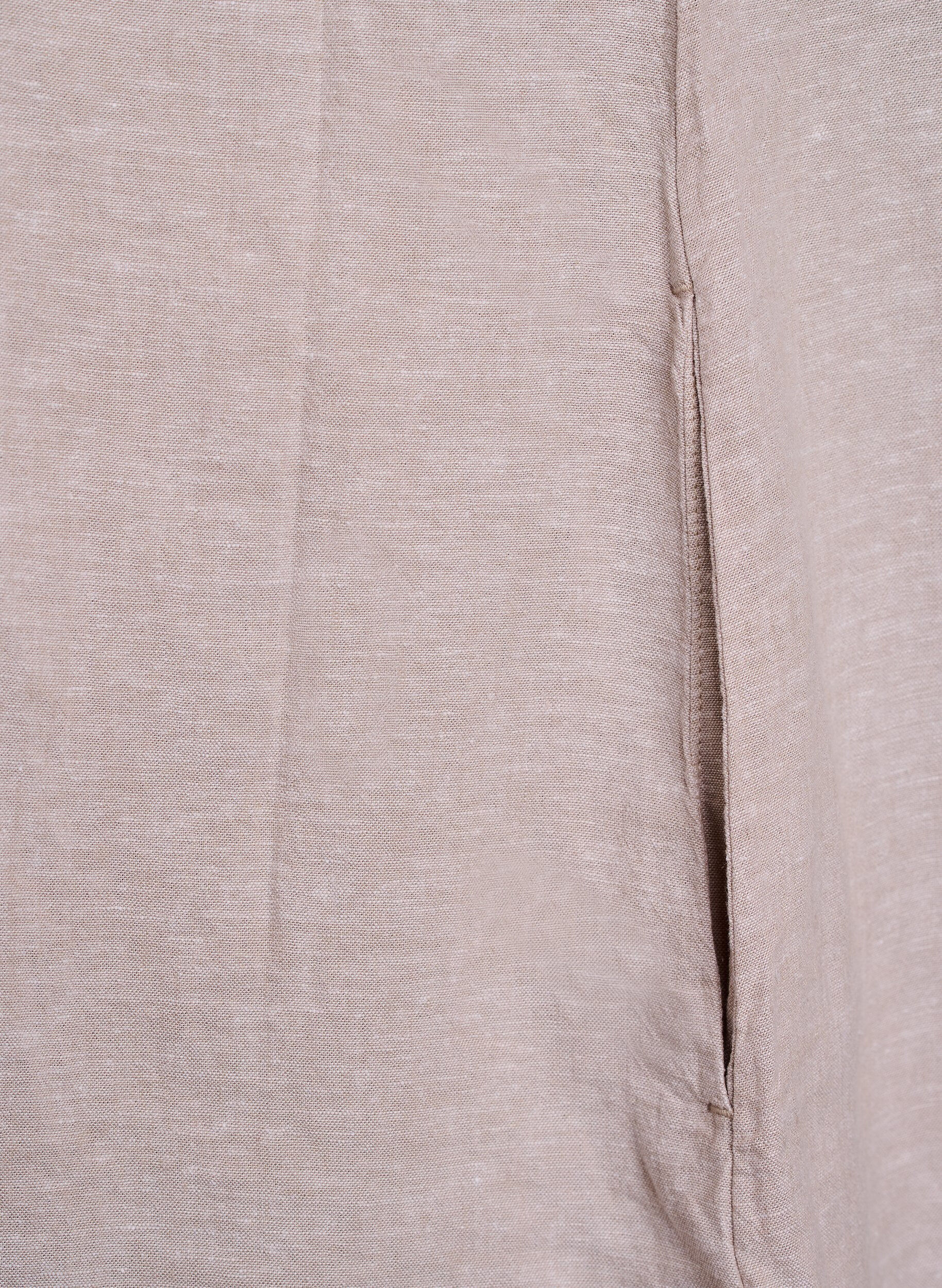 ZizziTunika i linne och viskos med A-linjeform, Beige, Packshot image number 4
