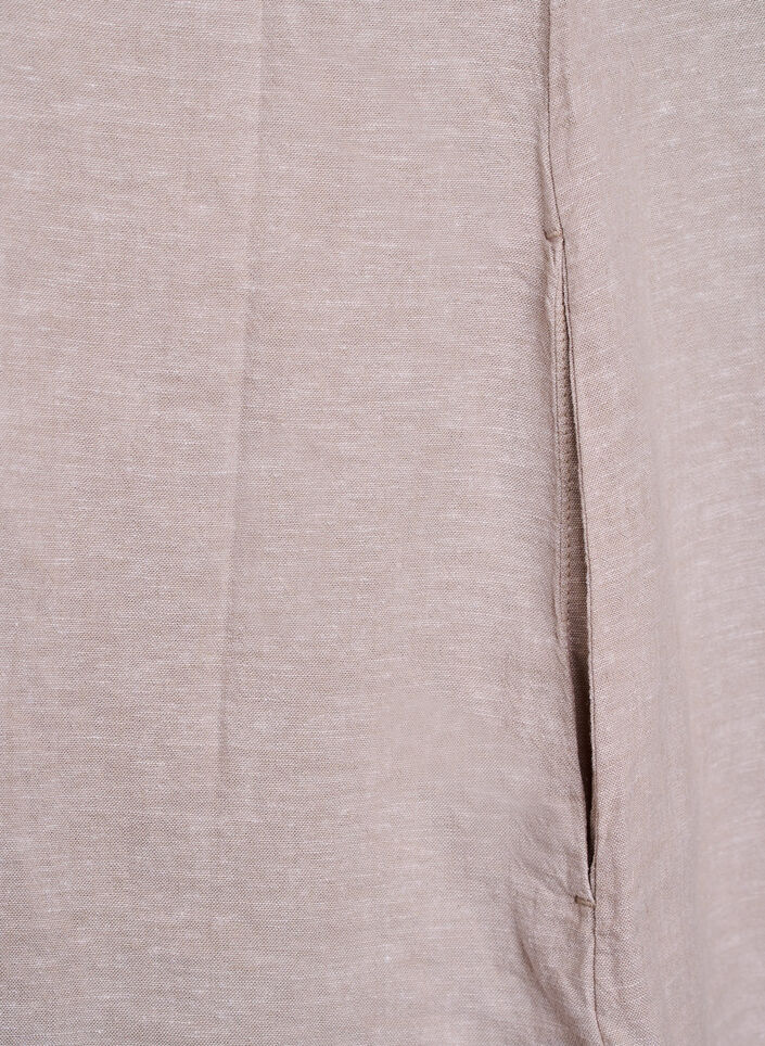 Tunika i linne och viskos med A-linjeform, Beige, Packshot image number 4