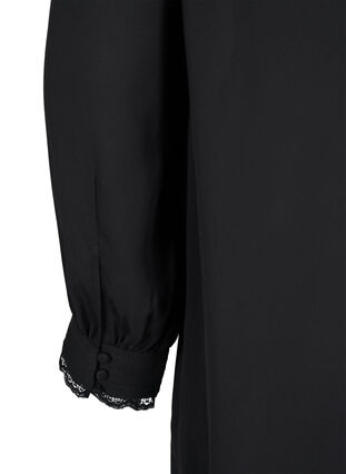 Tunika med volangkrage och långa ärmar, Black, Packshot image number 3