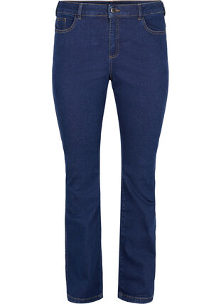Ellen bootcut jeans med hög midja, Unwashed, Packshot image number 0