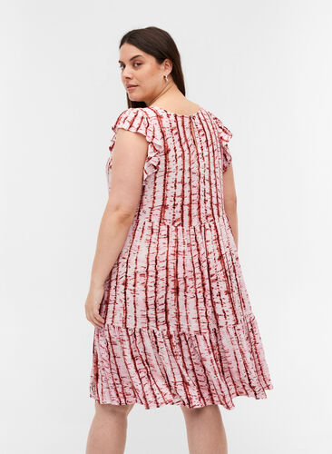 A-linjeformad klänning med batikmönster, TIE DYE PINK, Model image number 1