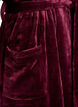 Morgonrock i mjuk velour med fickor, M&ouml;rk Bordeaux, Packshot image number 3