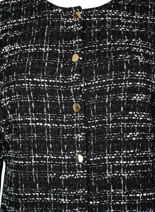 Boucléjacka med knappar, Black/White, Packshot image number 2