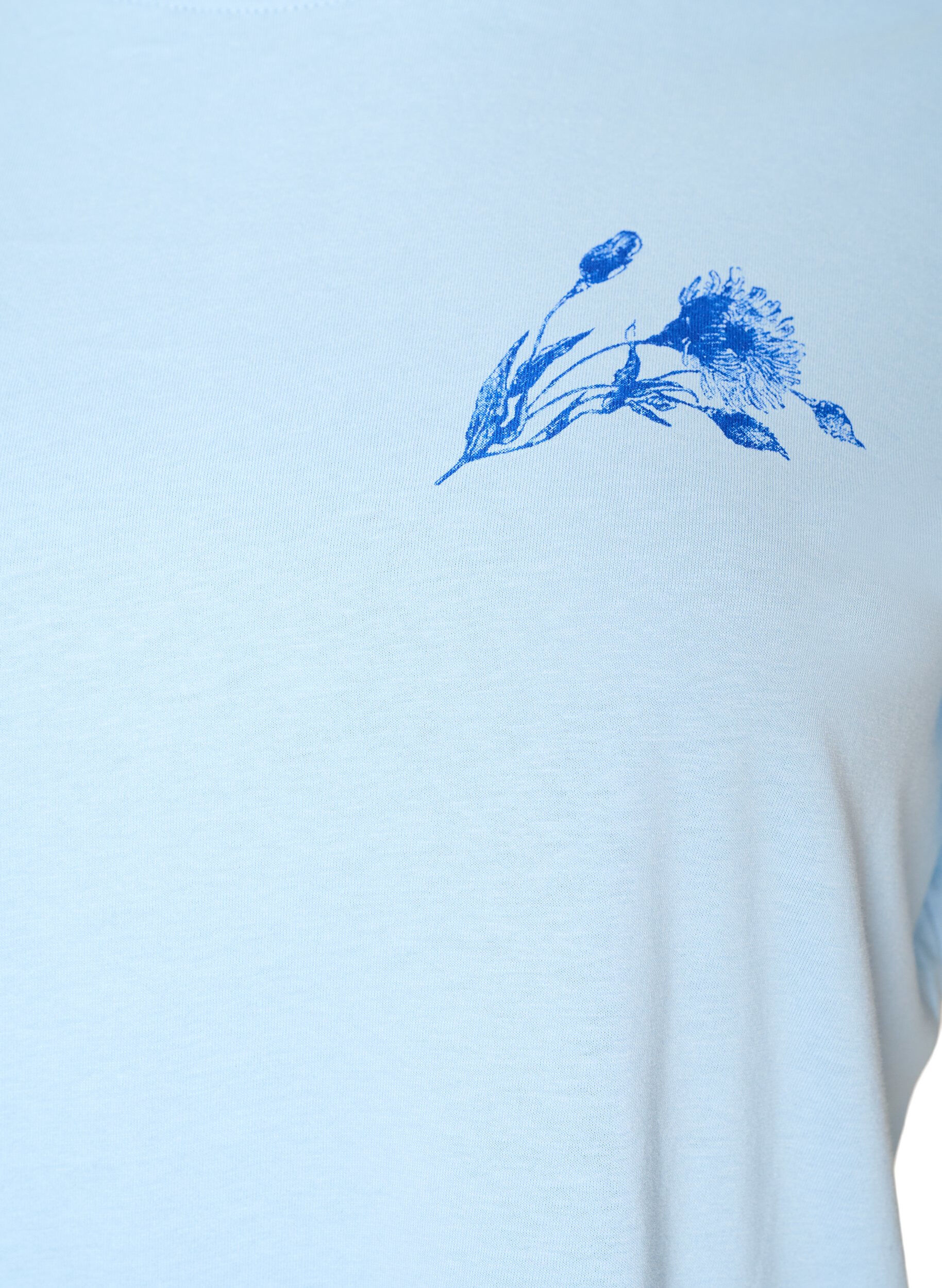 ZizziT-shirt i bomull med tryck, Bl&aring;, Packshot image number 2