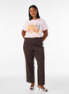 T-shirt i ekologisk bomull med tryck framtill, Rosa, Model image number 1