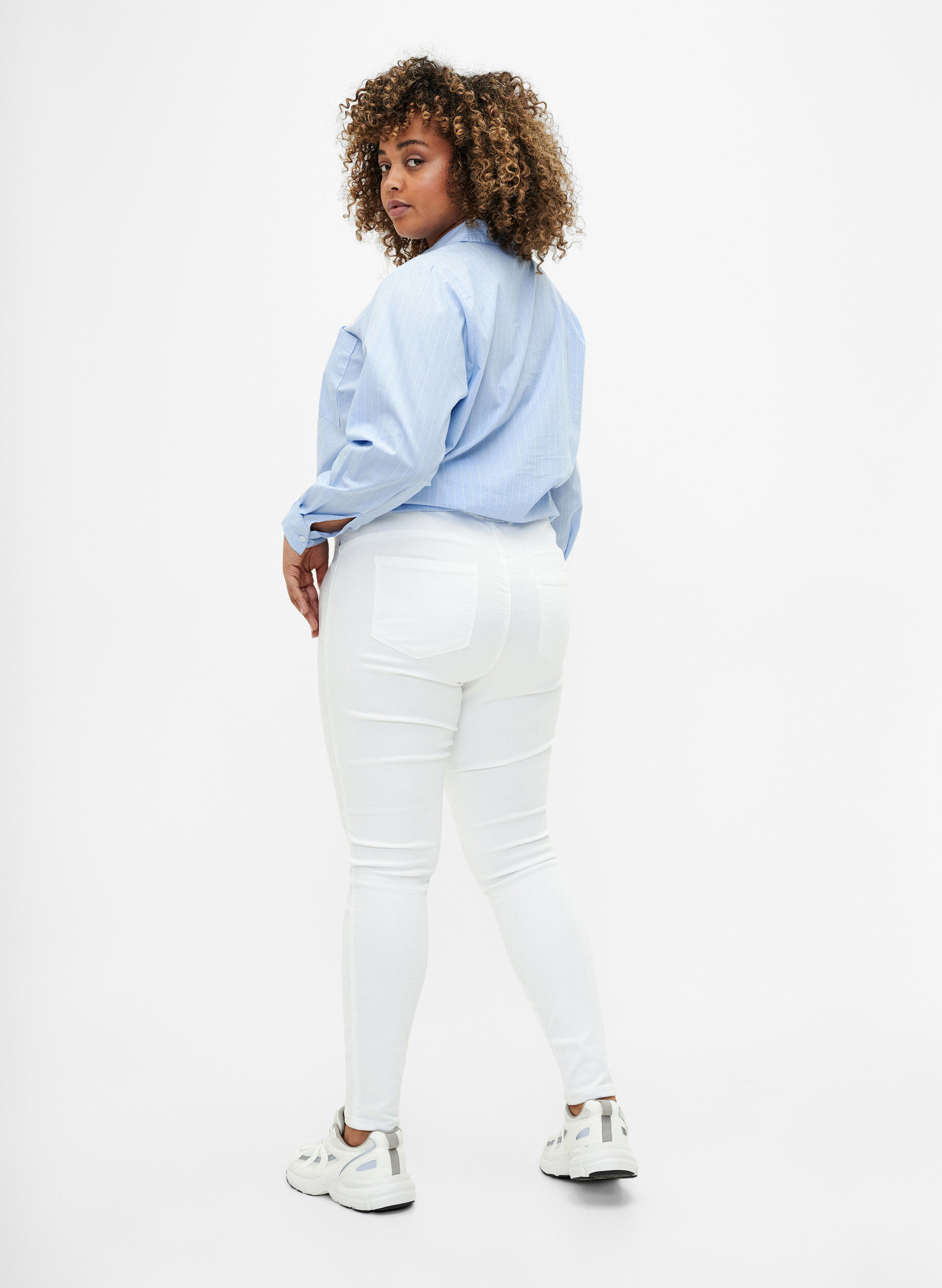 ZizziJeggings med h&ouml;g midja, Vit, Model image number 1