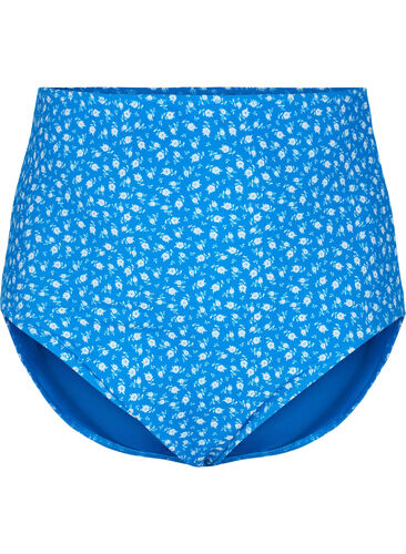 Blommiga bikinitrosor med extra hög midja, Blue Flower Print, Packshot image number 0