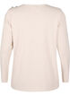 Blus med dekorativa knappar, Beige, Packshot image number 1