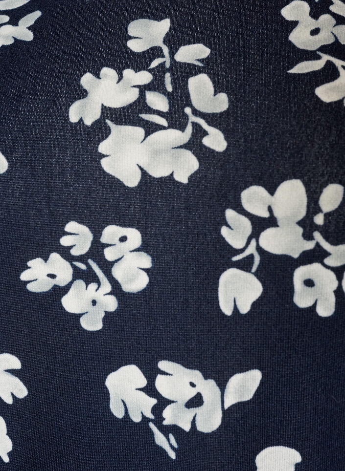 Blommig blus med l&aring;nga &auml;rmar, Bl&aring;, Packshot image number 2