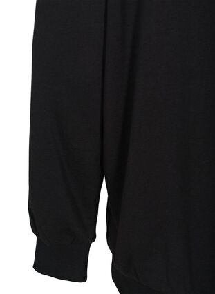 Sweatshirt med huva och print, Black, Packshot image number 3