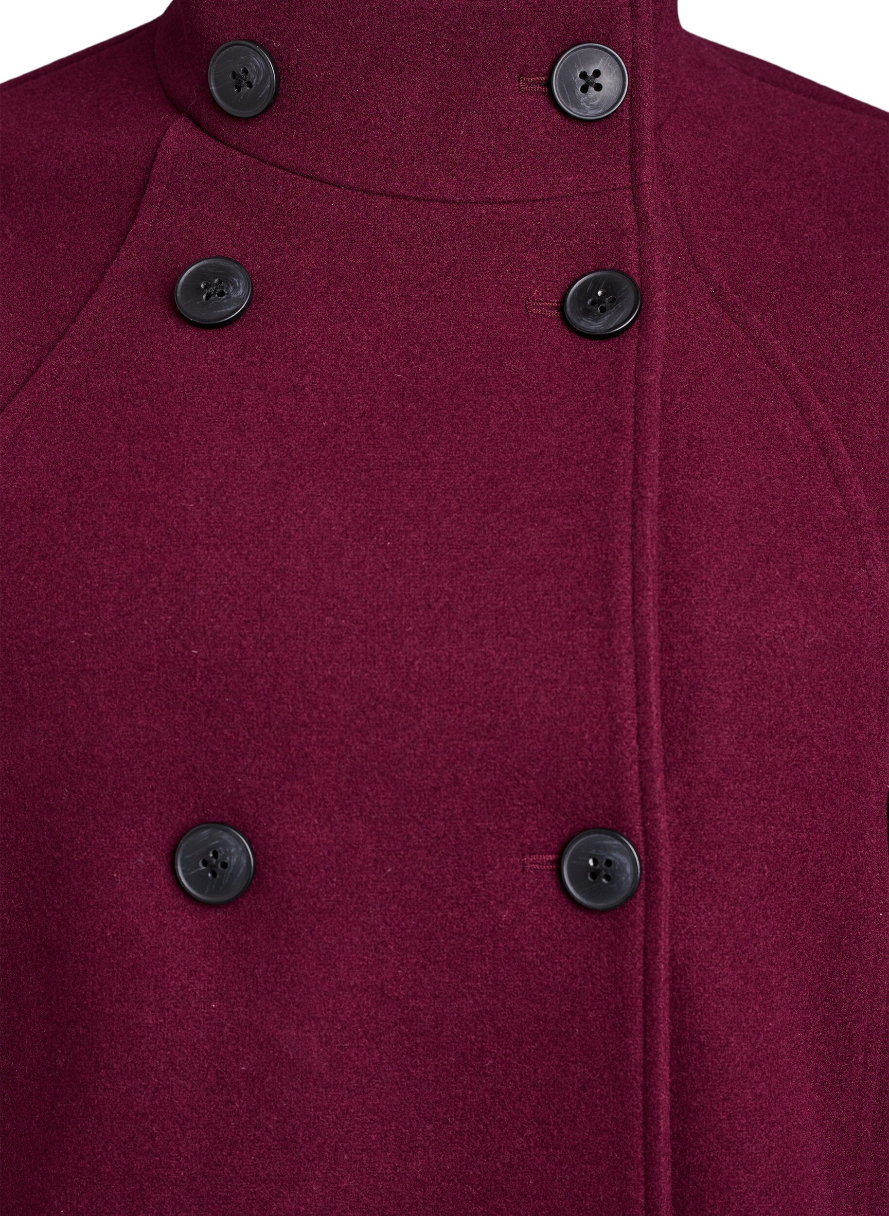 ZizziKort kappa med a-linjeformad passform, M&ouml;rk Bordeaux, Packshot image number 2