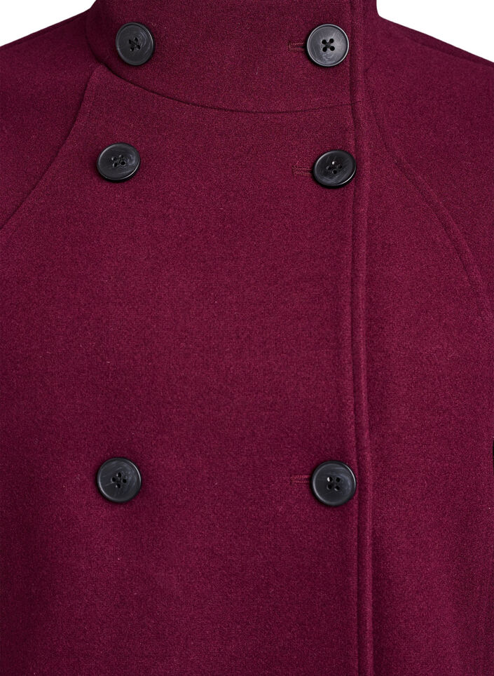 Kort kappa med a-linjeformad passform, M&ouml;rk Bordeaux, Packshot image number 2