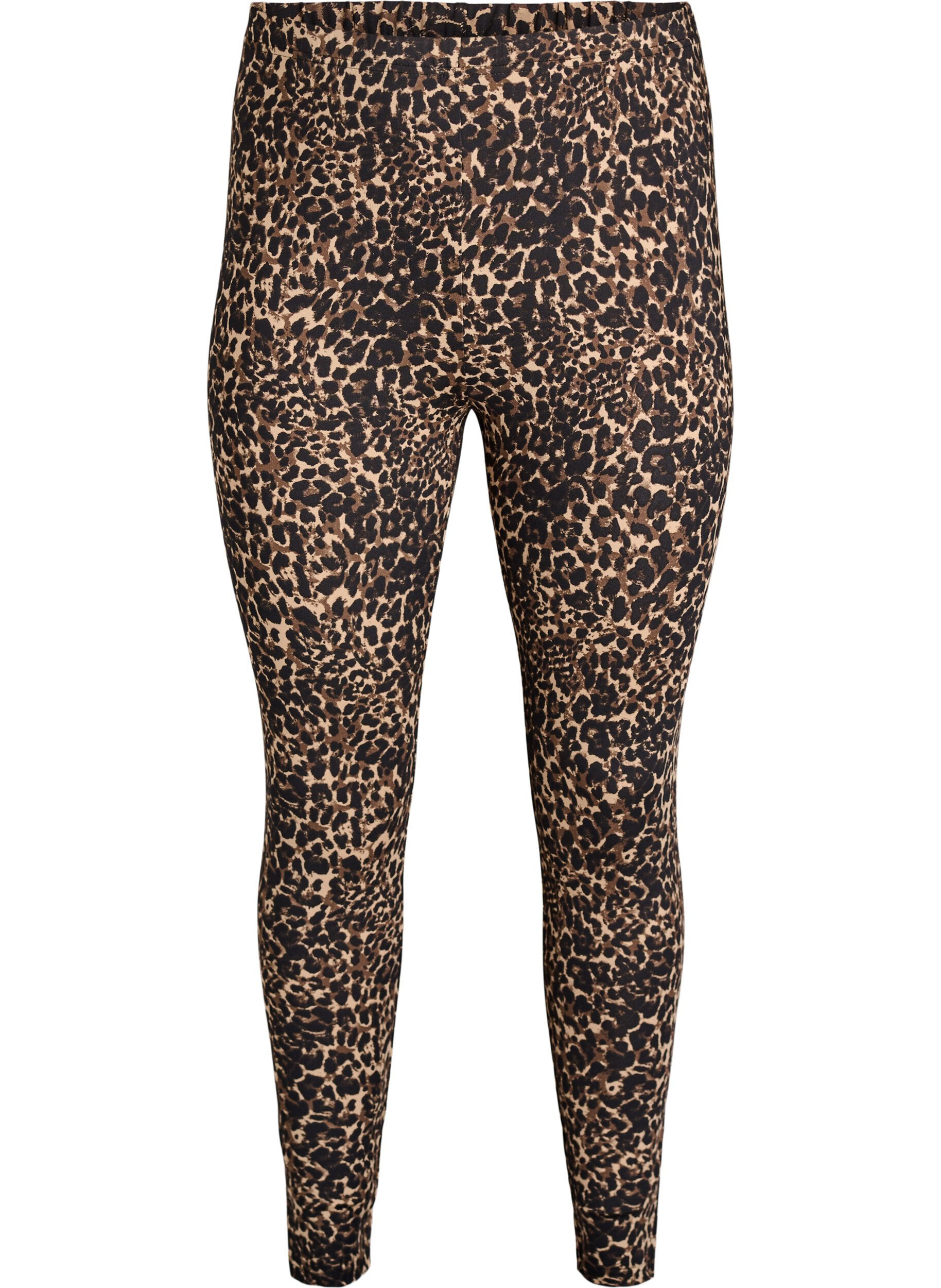 Zizzi 2-pack l&aring;nga leggings med normal midja, Svart, Packshot image number 2