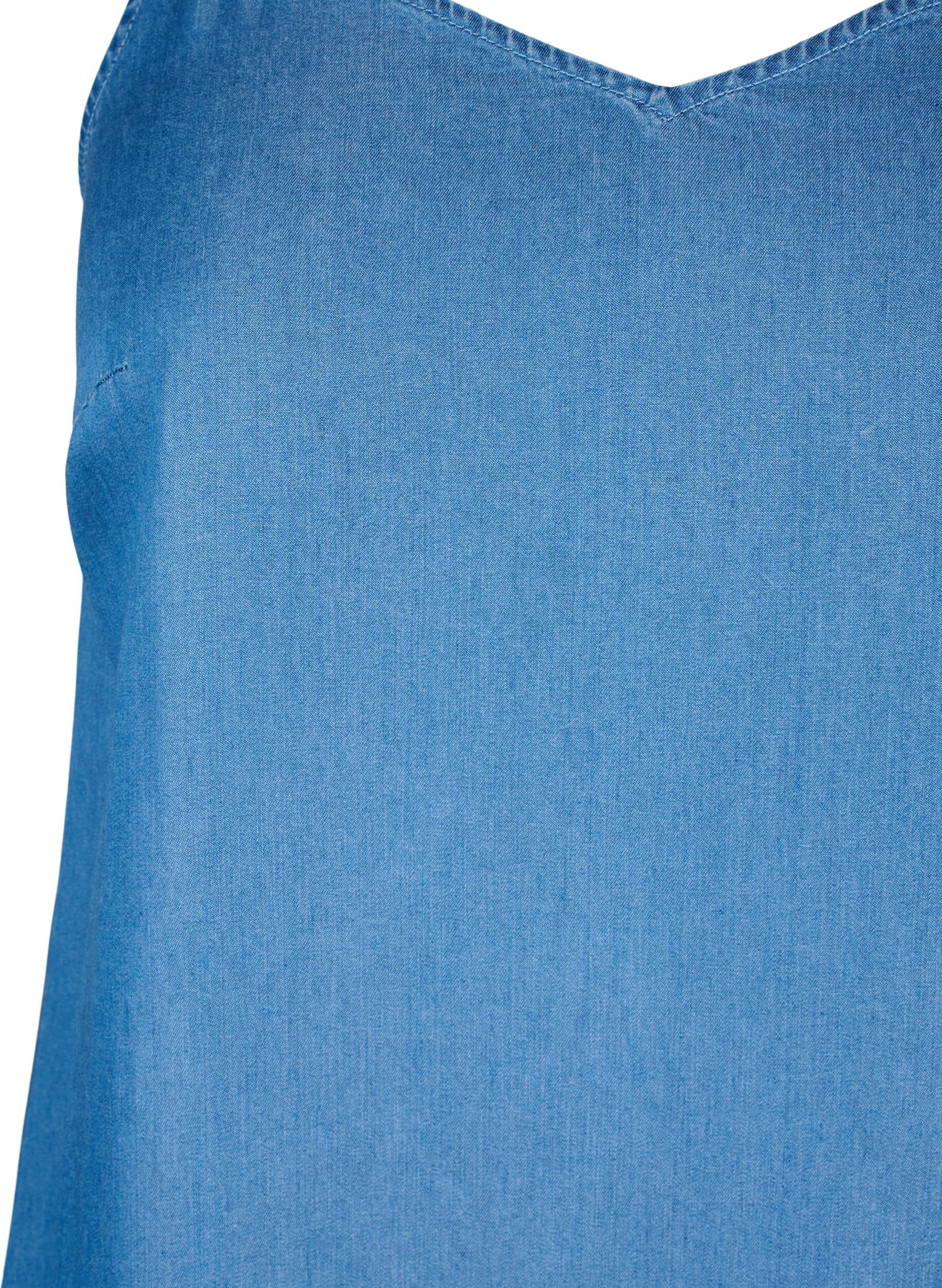 Zizzi Midil&aring;ng jeanskl&auml;nning med smala axelband, Bl&aring;, Packshot image number 2