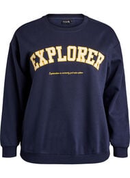 Sweatshirt med statementdetalj, Bl&aring;