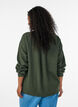 Blus i linne och viskos med v-ringning, Gr&ouml;n, Model image number 2
