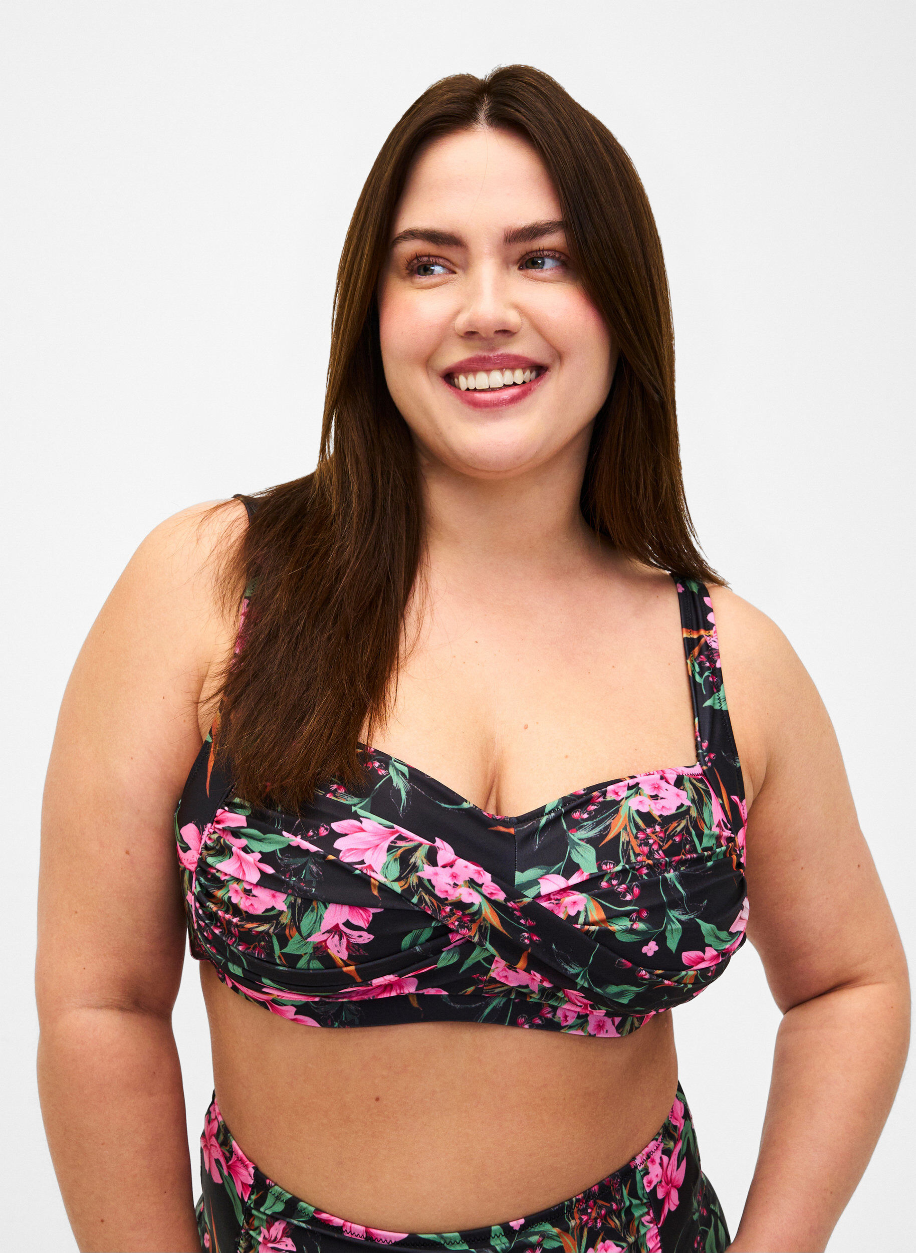 Zizzi Bikinitopp med tryck, Palm Leaf AOP, Model image number 2