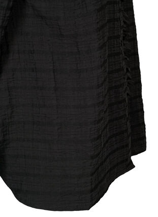 Skjorta med struktur och volanger, Black, Packshot image number 3