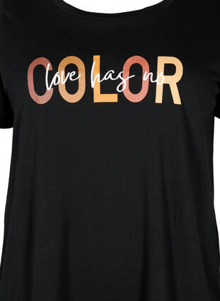 T-shirt i bomull med tryck, Black COLOR, Packshot image number 2