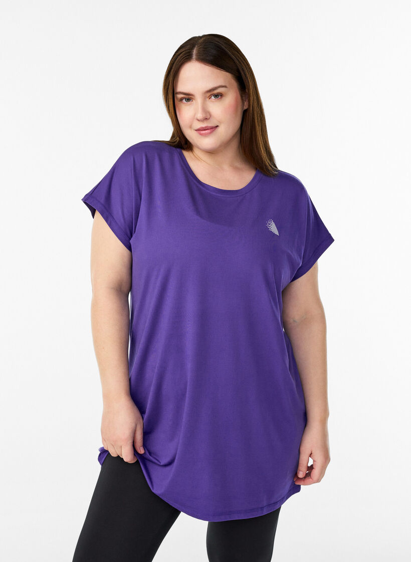 L&aring;ng tr&auml;nings-t-shirt, Lila, Model image number 0