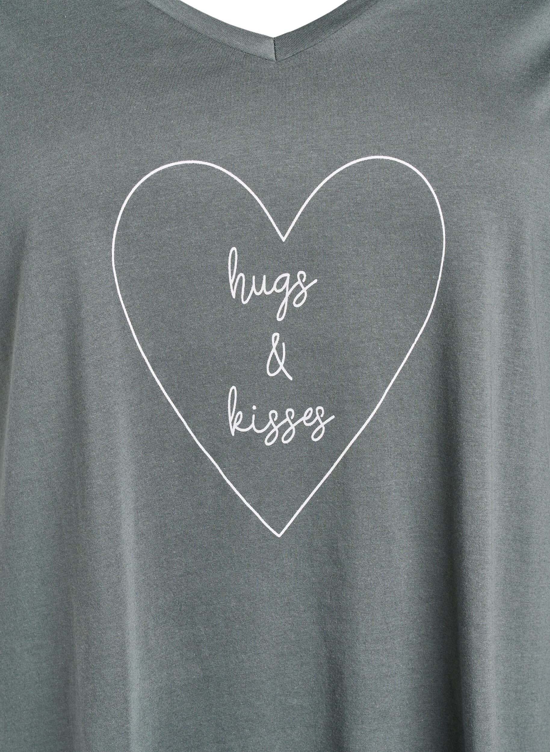 Zizzi Nattlinne i ekologisk bomull med v-ringning, , Packshot image number 2