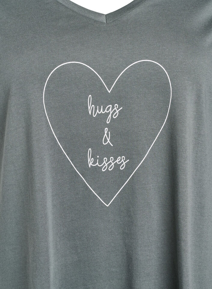 Nattlinne i ekologisk bomull med v-ringning, , Packshot image number 2