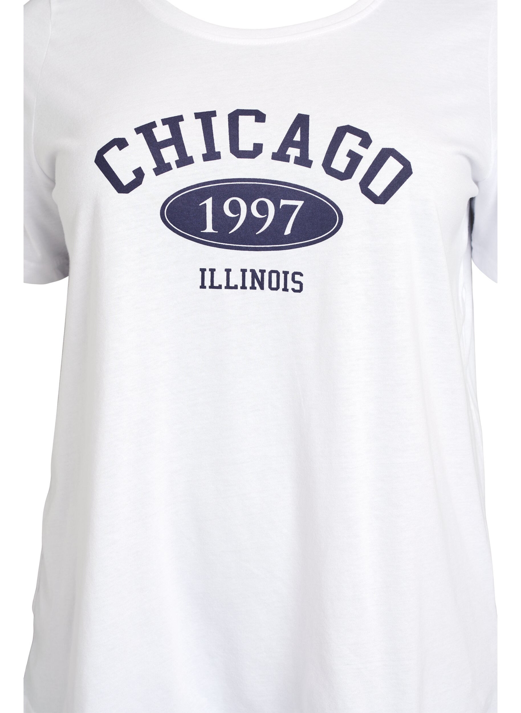 Zizzi FLASH - T-shirt med tryck, Vit, Packshot image number 2