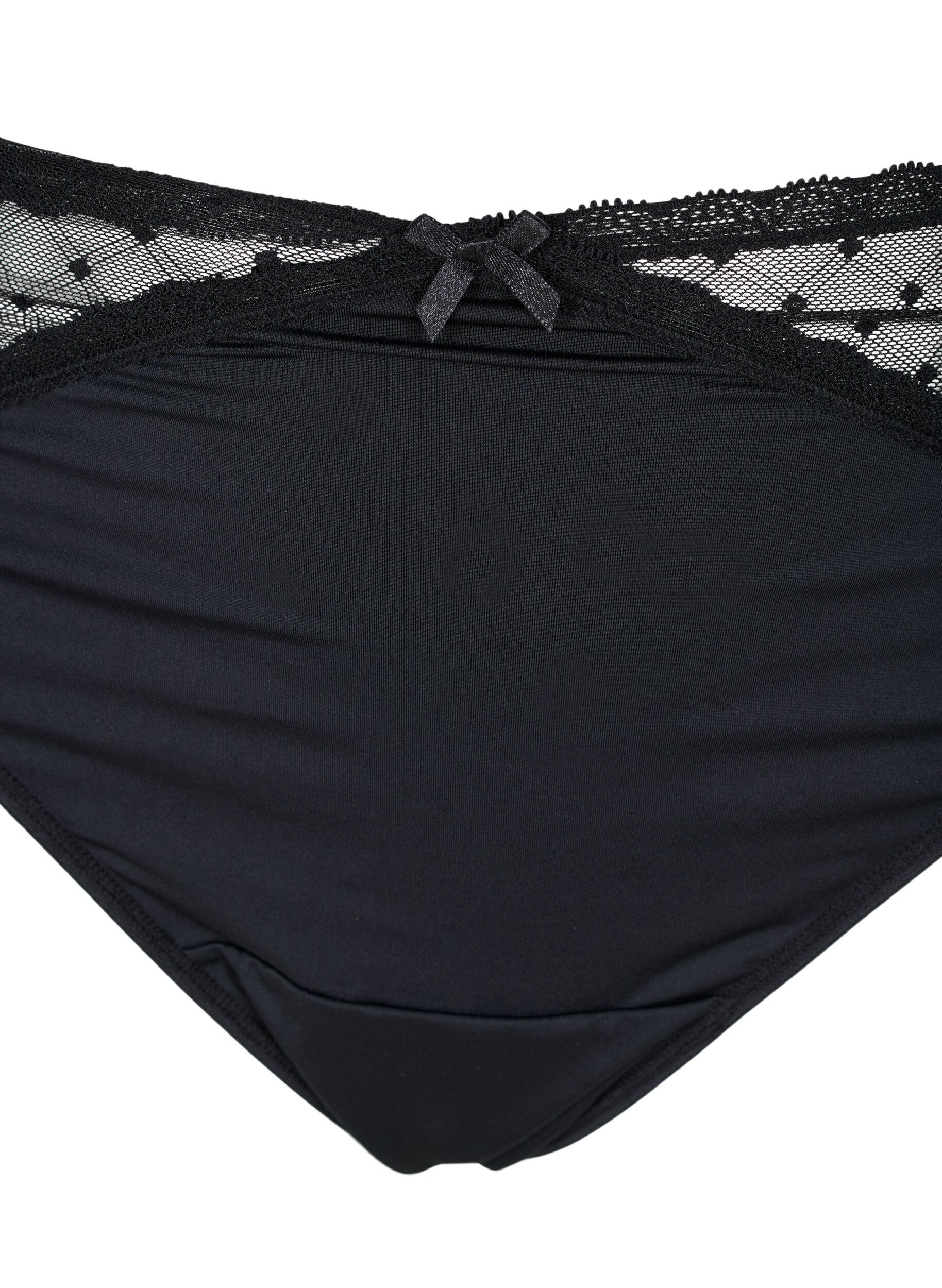 Zizzi 2-pack stringtrosor med mesh, Black, Packshot image number 2