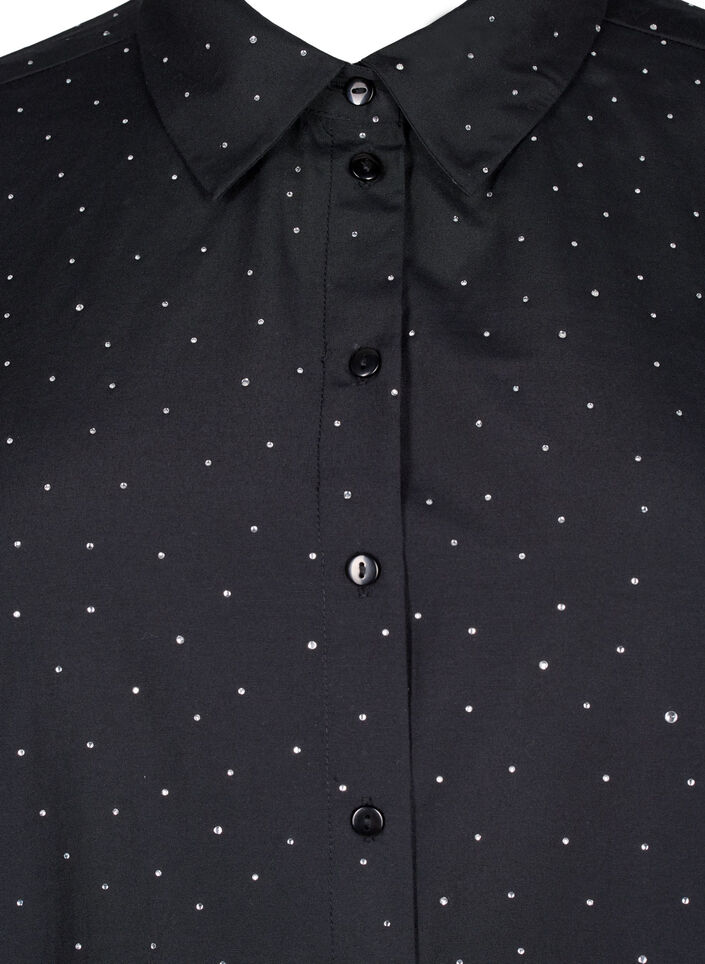 Skjorta med strass, Black, Packshot image number 2
