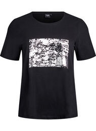 T-shirt med tryck, Svart