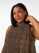 &Auml;rml&ouml;s blus med h&ouml;g hals och rosett, Brun, Model image number 3