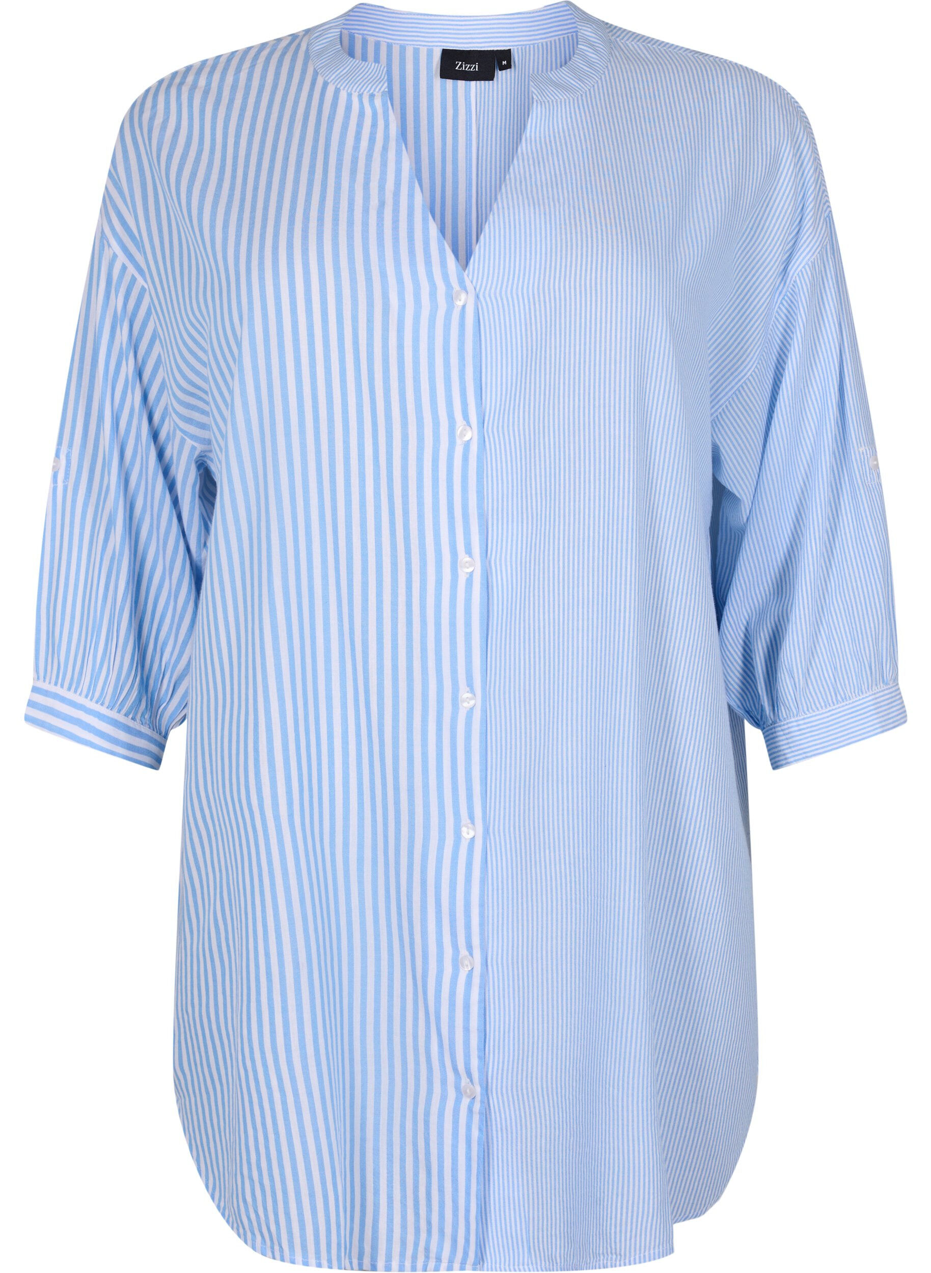 Randig tunika med trekvarts&auml;rmar