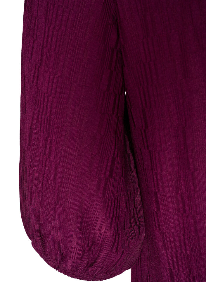 Kl&auml;nning med ballongform och struktur, R&ouml;d, Packshot image number 3