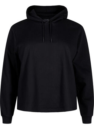 Huvtröja i sweatshirt-kvalitet, Black, Packshot image number 0